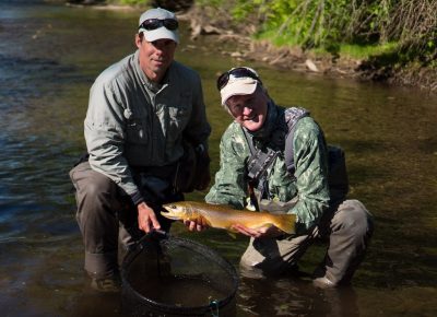 A big brown caught Euro Nymphing on the Credit River